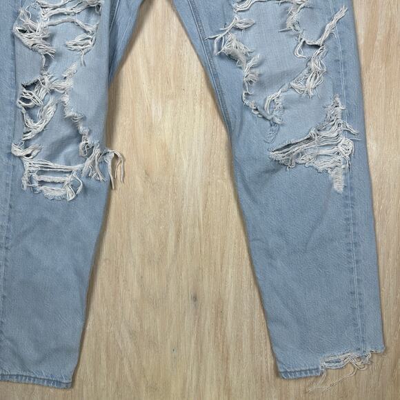 American Eagle Distressed Blowout Destroyed Mom High Rise Casual Denim Jeans 4 - Picture 3 of 16
